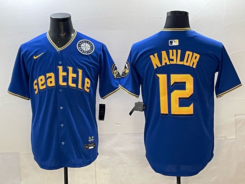 Men Seattle Mariners #12 Naylor blue Game Nike MLB 2025 Jersey 004